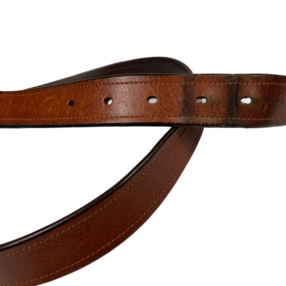 Vintage Polo Ralph Lauren Brown Italian Saddle Leather Bronze Accents Western - Picture 12 of 16